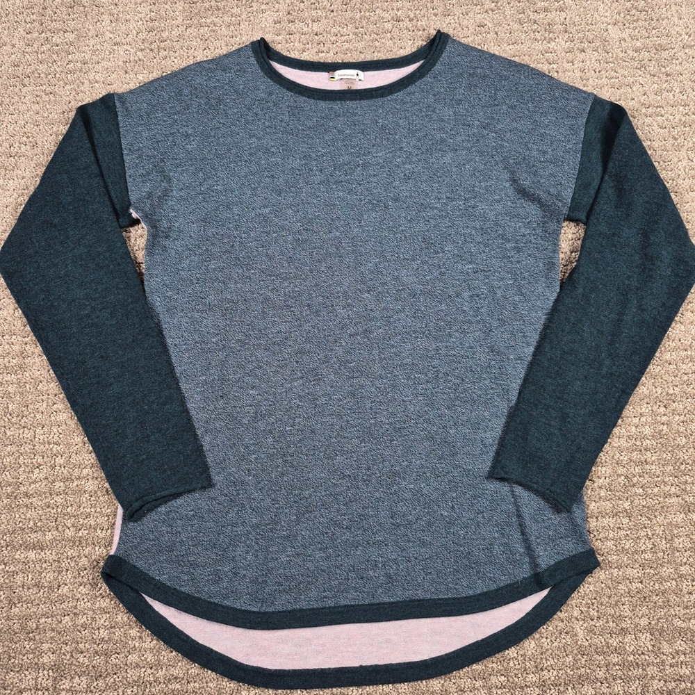 Smartwool Sweater Womens M Gray Blue Performance Merino Wool Blend Shadow Pine